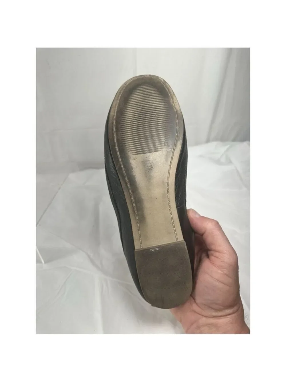 70 Post Paris flat black Leather slip On Mexico size 8